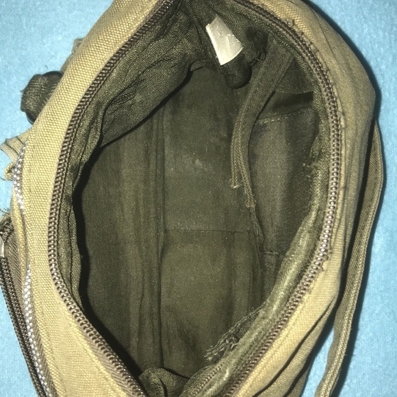 Unbranded army green canvas messenger purse adjustable strap cute details - Picture 5 of 10